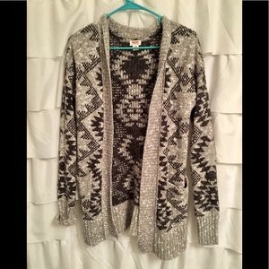 Mossimo tribal grey cardigan sweater like new.